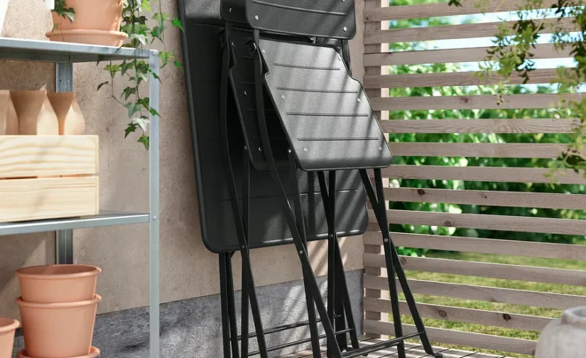 صندلی تاشو آنتراسیت مناسب فضای باز مشکی ایکیا مدل SUNDSÖ