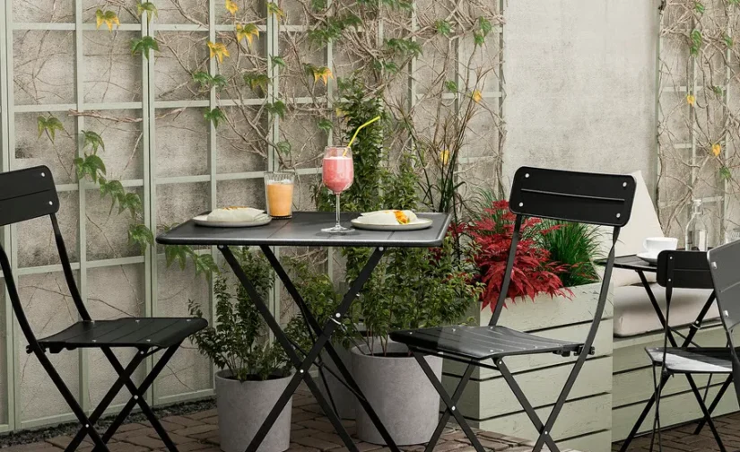 صندلی تاشو آنتراسیت مناسب فضای باز مشکی ایکیا مدل SUNDSÖ