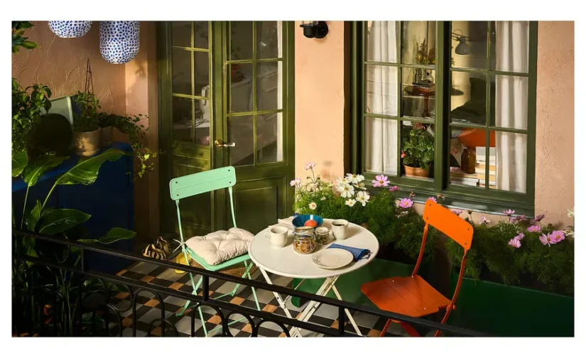 صندلی تاشو نارنجی روشن برای فضای باز ایکیا مدل SUNDSÖ