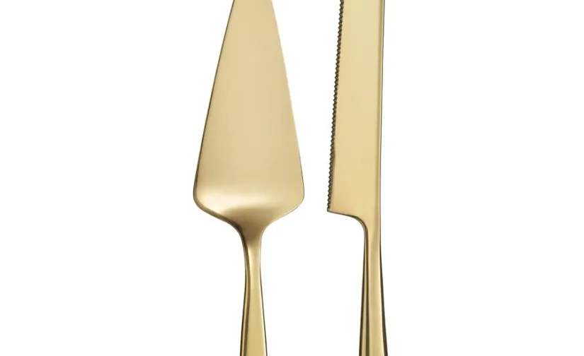 سرویس غذاخوری دو تکه رنگ برنجی ایکیا مدل TILLAGD