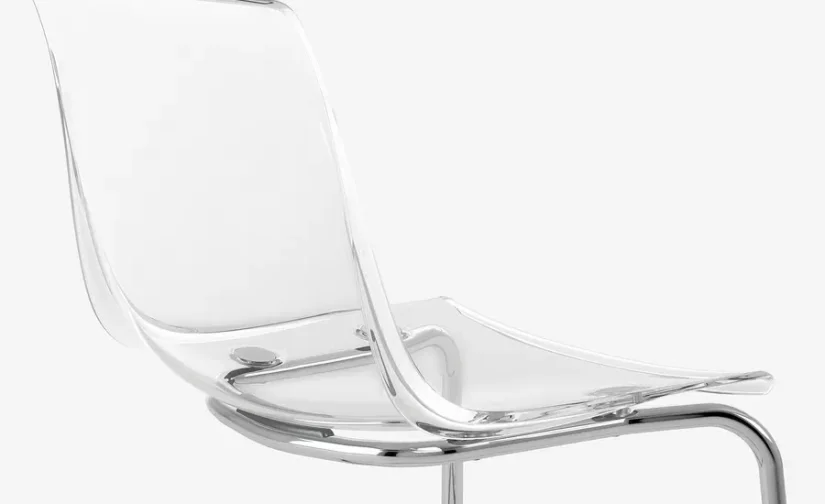 صندلی شفاف بی رنگ/آبکاری کروم ایکیا مدل TOBIAS