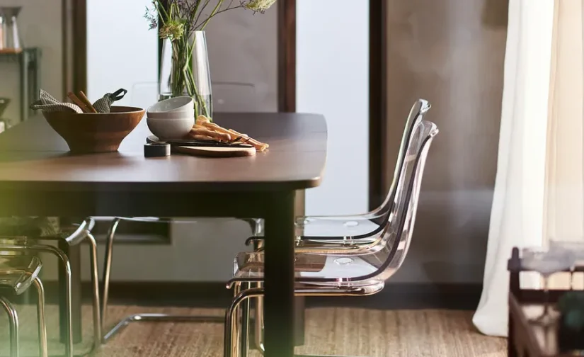 صندلی شفاف بی رنگ/آبکاری کروم ایکیا مدل TOBIAS