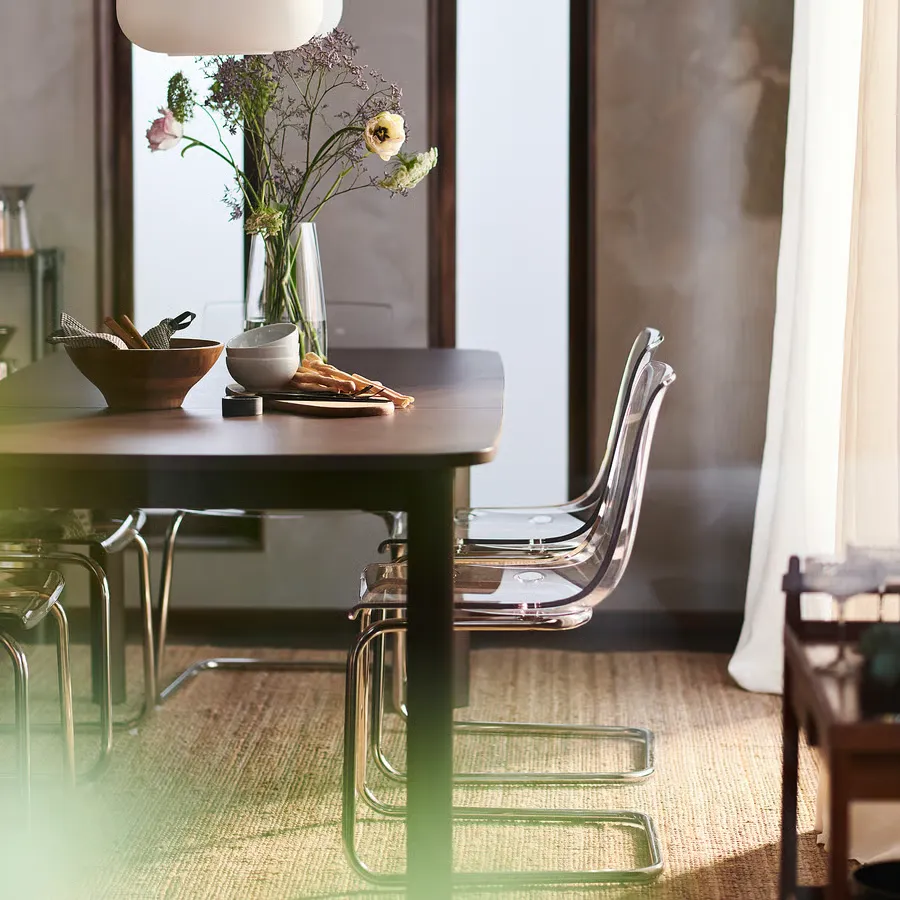 صندلی شفاف بی رنگ/آبکاری کروم ایکیا مدل TOBIAS