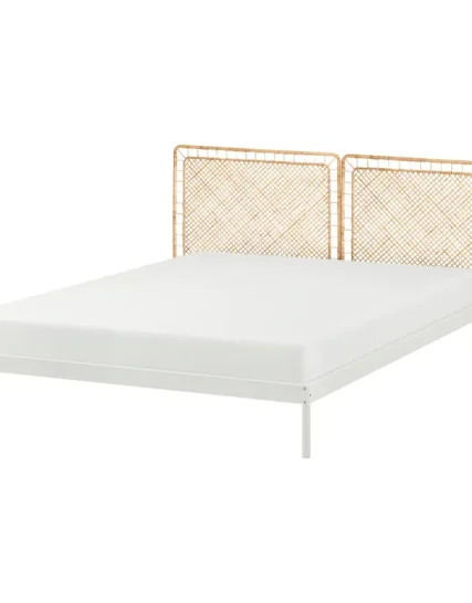 قاب تخت خواب با ۲ تاج تخت سفید/حصیری ۱۶۰x۲۰۰ ایکیا مدل VEVELSTAD
