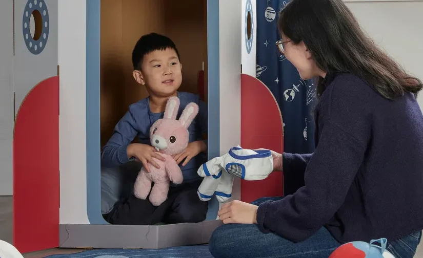 اسباب‌بازی نرم با لباس فضانوردی خرگوش سایز ۲۸ ایکیا مدل AFTONSPARV