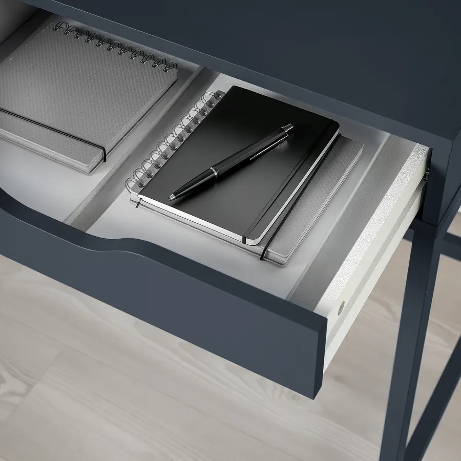 میز تحریر مشکی/آبی سایز ۱۳۲x۵۸ ایکیا مدل ALEX