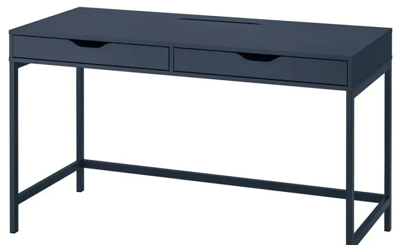 میز تحریر مشکی/آبی سایز ۱۳۲x۵۸ ایکیا مدل ALEX