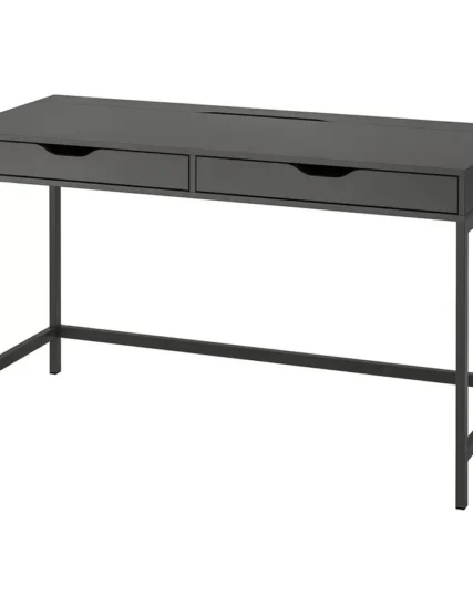 میز تحریر خاکستری تیره سایز ۱۳۲x۵۸ ایکیا مدل ALEX