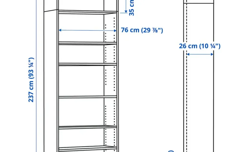 کتابخانه سفید سایز ۸۰x۲۸x۲۳۷ ایکیا مدل BILLY