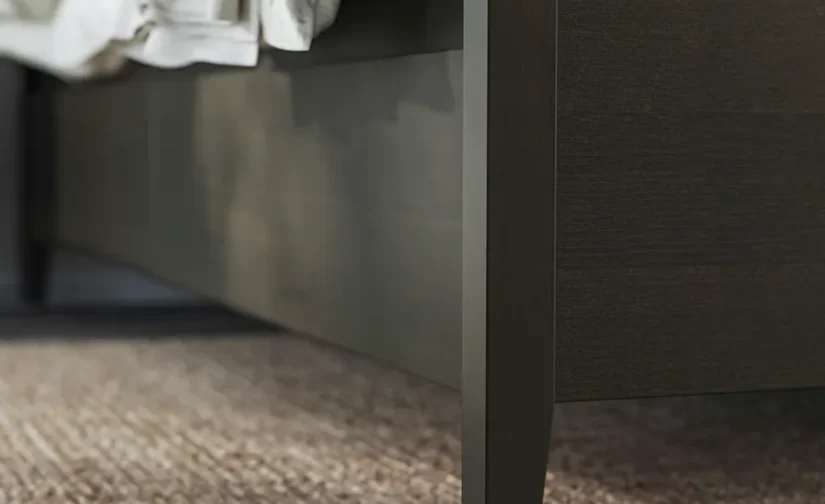 قاب تخت خواب با فضای ذخیرهسازی رنگآمیزی قهوهای تیره سایز۱۸۰x۲۰۰ ایکیا مدل IDANÄS