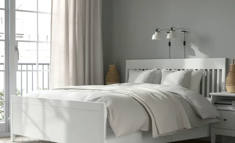 قاب تخت خواب با فضای ذخیرهسازی رنگآمیزی سفید سایز۱۸۰x۲۰۰ ایکیا مدل IDANÄS