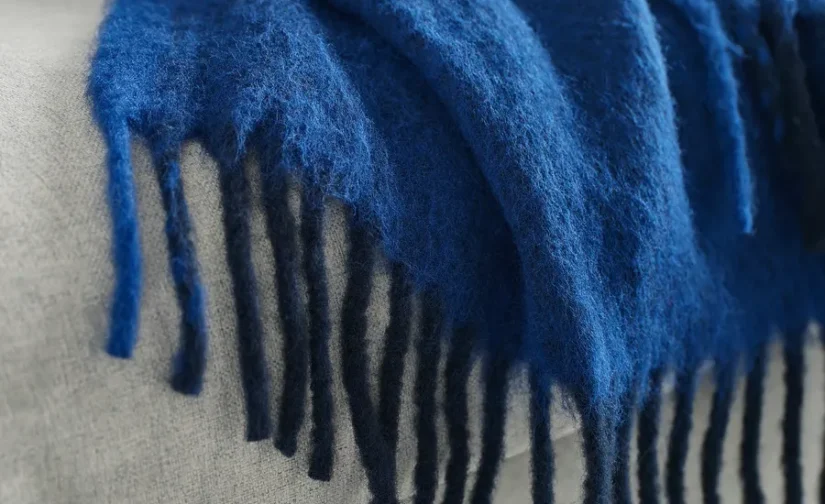 شال مبل آبی سایز ۱۳۰x۱۷۰ ایکیا مدل KLIPPOXEL