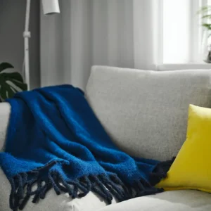 شال مبل آبی سایز ۱۳۰x۱۷۰ ایکیا مدل KLIPPOXEL