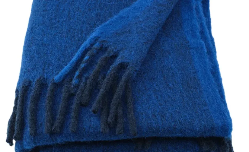 شال مبل آبی سایز ۱۳۰x۱۷۰ ایکیا مدل KLIPPOXEL