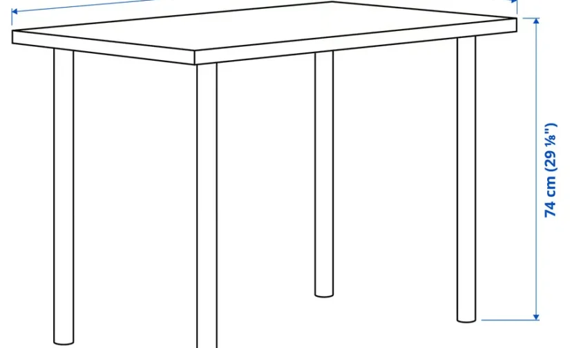 میز سفید سایز ۱۰۰x۶۰ ایکیا مدل LINNMON / ADILS