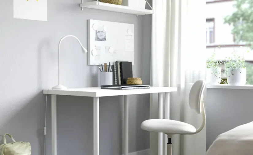 میز سفید سایز ۱۰۰x۶۰ ایکیا مدل LINNMON / ADILS