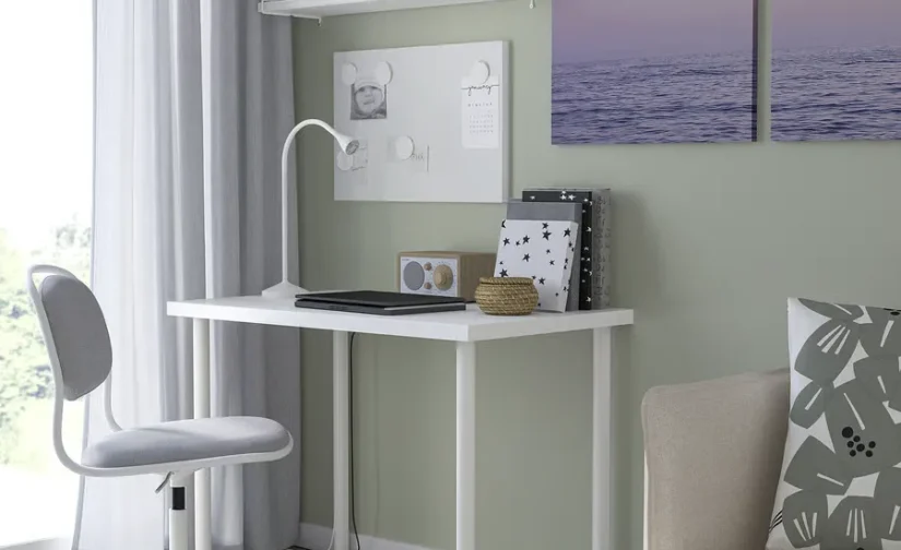 میز سفید سایز ۱۰۰x۶۰ ایکیا مدل LINNMON / ADILS