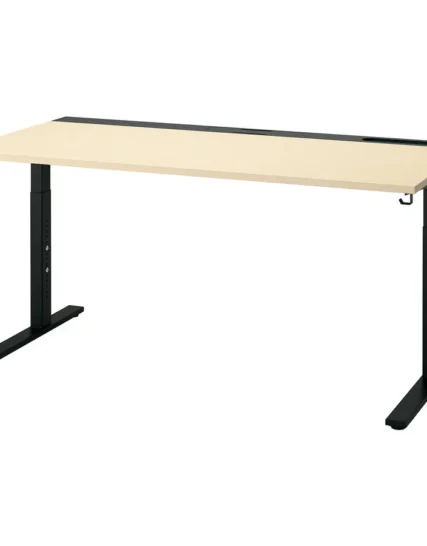 میز تحریر روکش چوب توس/مشکی سایز ۱۶۰x۸۰ ایکیا مدل MITTZON