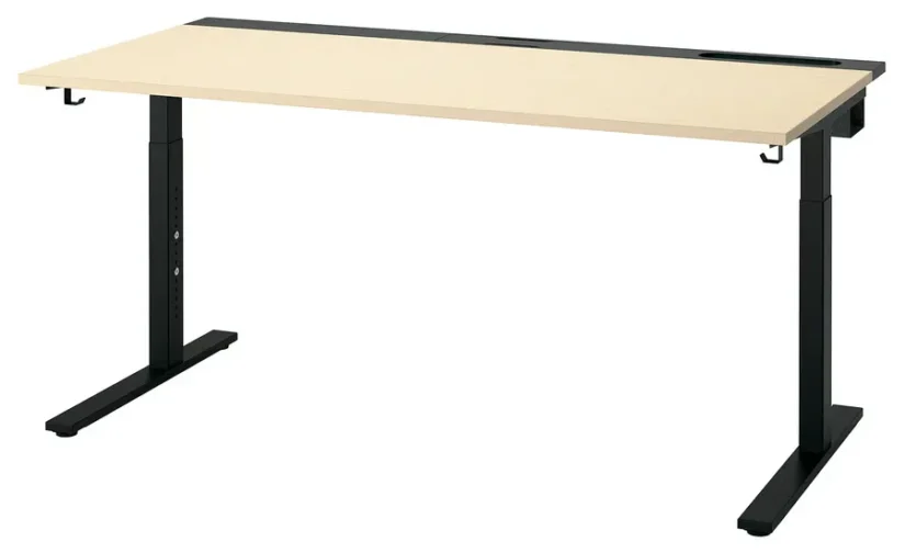 میز تحریر روکش چوب توس/مشکی سایز ۱۶۰x۸۰ ایکیا مدل MITTZON