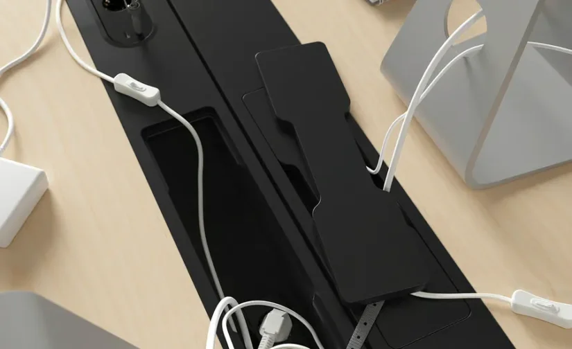 میز تحریر روکش چوب توس/مشکی سایز ۱۶۰x۸۰ ایکیا مدل MITTZON