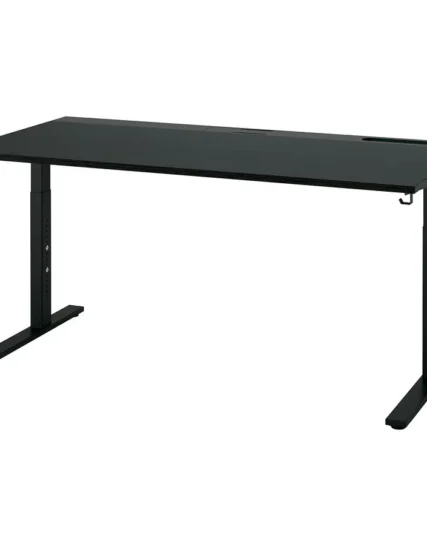 میز تحریر روکش خاکستری رنگ مشکی/مشکی سایز ۱۶۰x۸۰ ایکیا مدل MITTZON