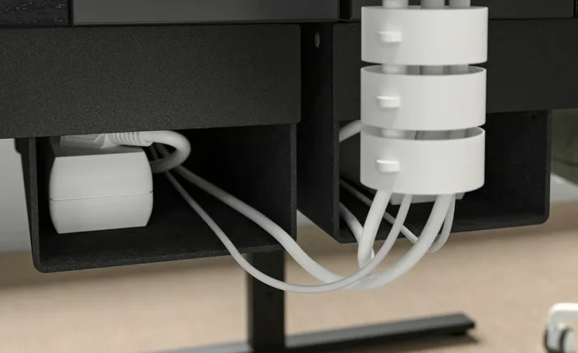 میز تحریر روکش خاکستری رنگ مشکی/مشکی سایز ۱۶۰x۸۰ ایکیا مدل MITTZON