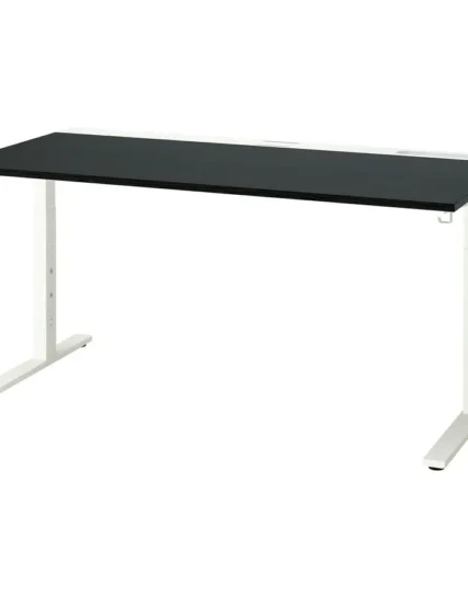 میز تحریر روکش خاکستری لکه‌دار مشکی سفید سایز ۱۶۰x۸۰ ایکیا مدل MITTZON