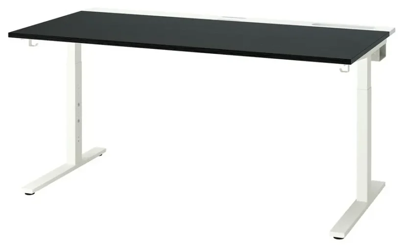 میز تحریر روکش خاکستری لکهدار مشکی سفید سایز ۱۶۰x۸۰ ایکیا مدل MITTZON