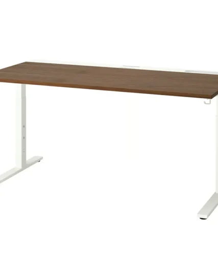 میز تحریر روکش گردویی سفید سایز ۱۶۰x۸۰ ایکیا مدل MITTZON