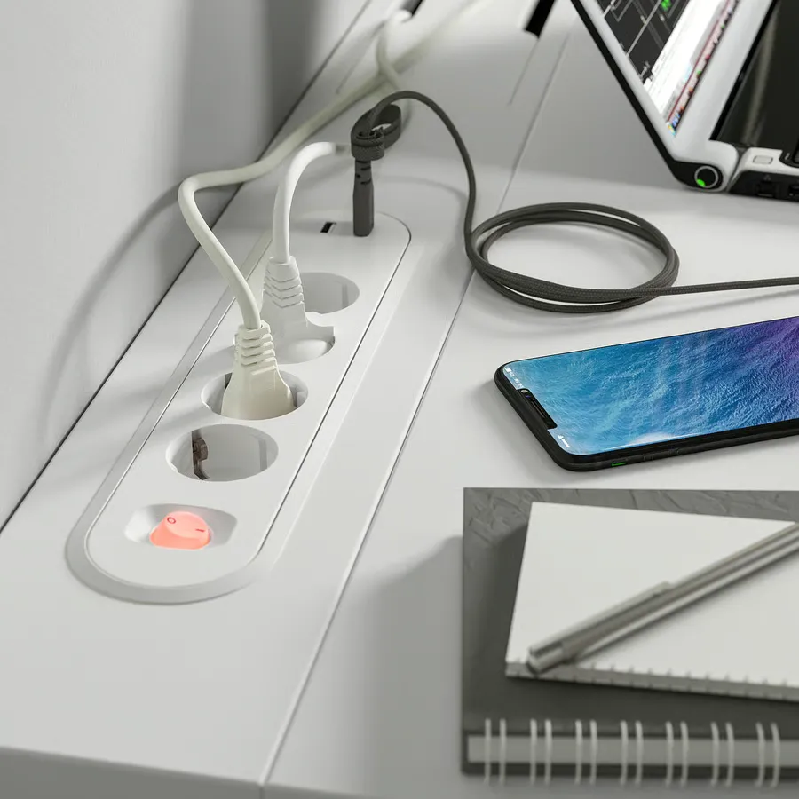 میز تحریر سفید سایز ۱۶۰x۸۰ ایکیا مدل MITTZON