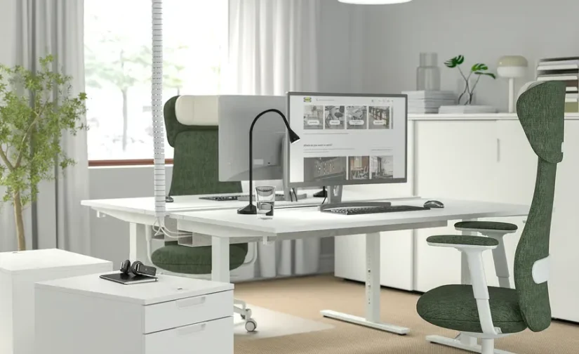 میز تحریر سفید سایز ۱۶۰x۸۰ ایکیا مدل MITTZON