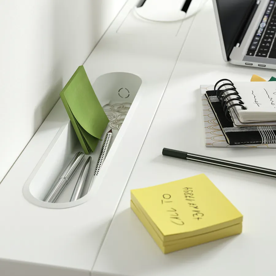 میز تحریر سفید سایز ۱۶۰x۸۰ ایکیا مدل MITTZON