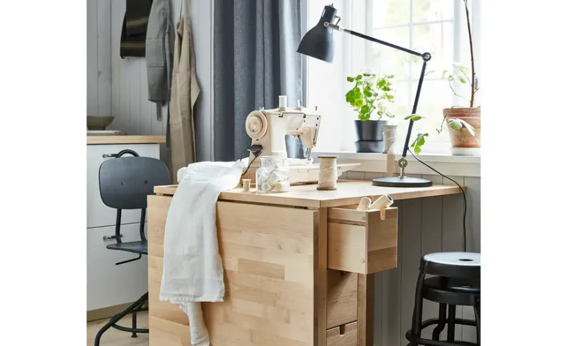 میز پایه بلند چوب توس سایز 26/89/152x80 ایکیا مدل NORDEN