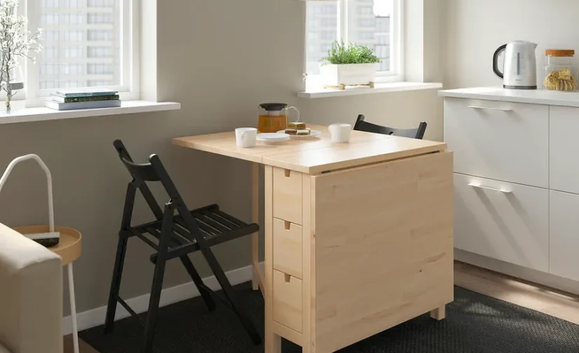 میز پایه بلند چوب توس سایز 26/89/152x80 ایکیا مدل NORDEN