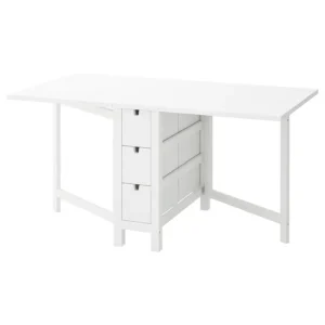 میز پایه بلند سفید سایز 26/89/152×80 ایکیا مدل NORDEN