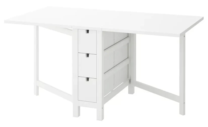 میز پایه بلند سفید سایز 26/89/152×80 ایکیا مدل NORDEN