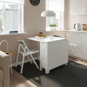 میز پایه بلند سفید سایز 26/89/152×80 ایکیا مدل NORDEN