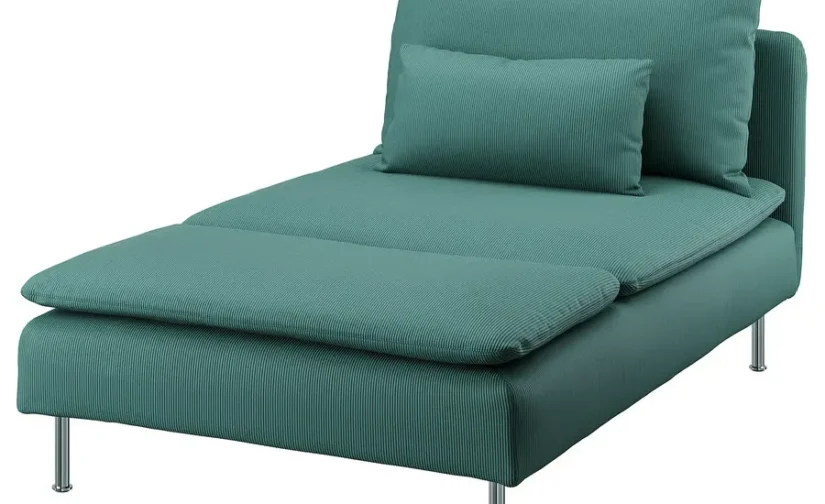 مبل راحتی رنگ خاکستری-فیروزهای ایکیا مدل SÖDERHAMN