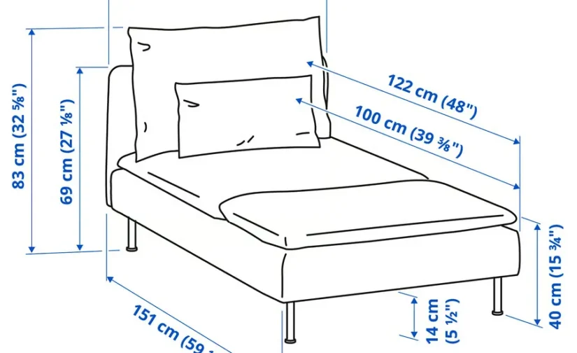 مبل راحتی رنگ خاکستری-فیروزهای ایکیا مدل SÖDERHAMN