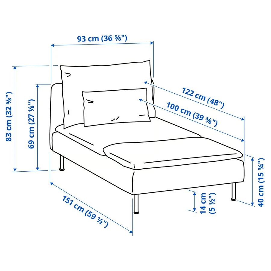 مبل راحتی رنگ آبی تالمیرا ایکیا مدل SÖDERHAMN