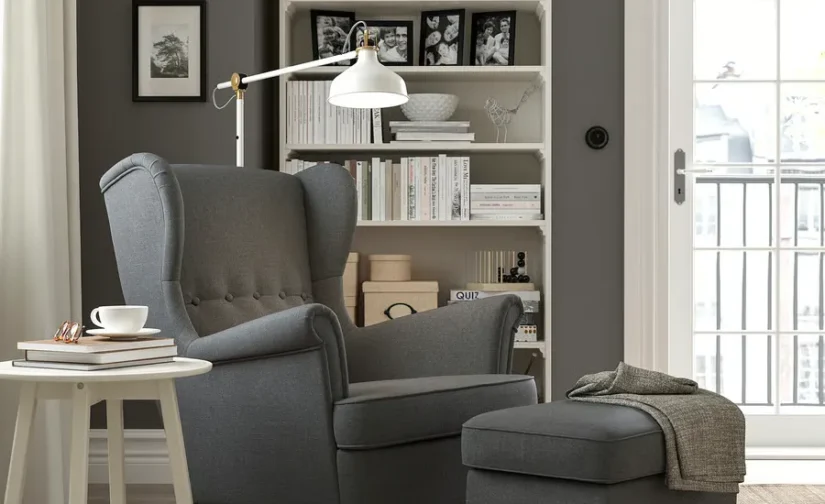 زیرپایی مبل خاکستری تیره ایکیا مدل STRANDMON