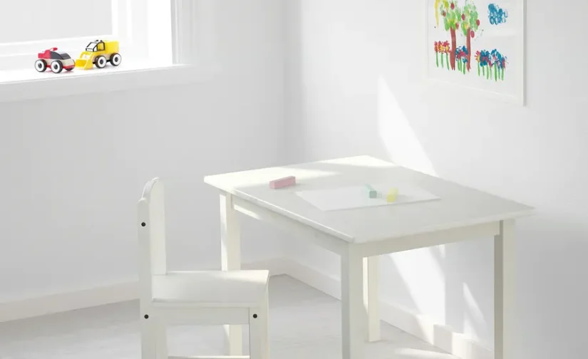میز کودک سفید سایز ۷۶x۵۰ ایکیا مدل SUNDVIK