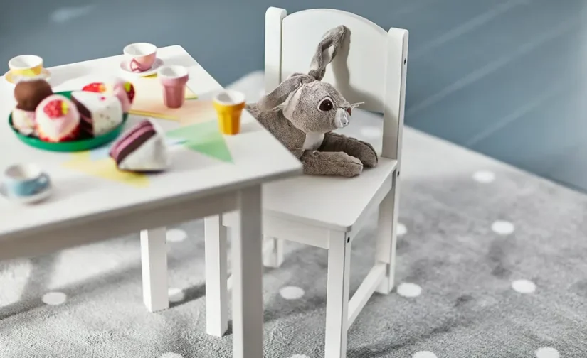 میز کودک سفید سایز ۷۶x۵۰ ایکیا مدل SUNDVIK