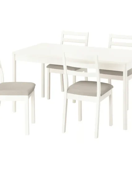 میز و ۴ صندلی سفید صدفی/سفید صدفی Fridtuna بژ روشن سایز ۱۵۰x۸۰ ایکیا مدل TONSTAD / TONSTAD