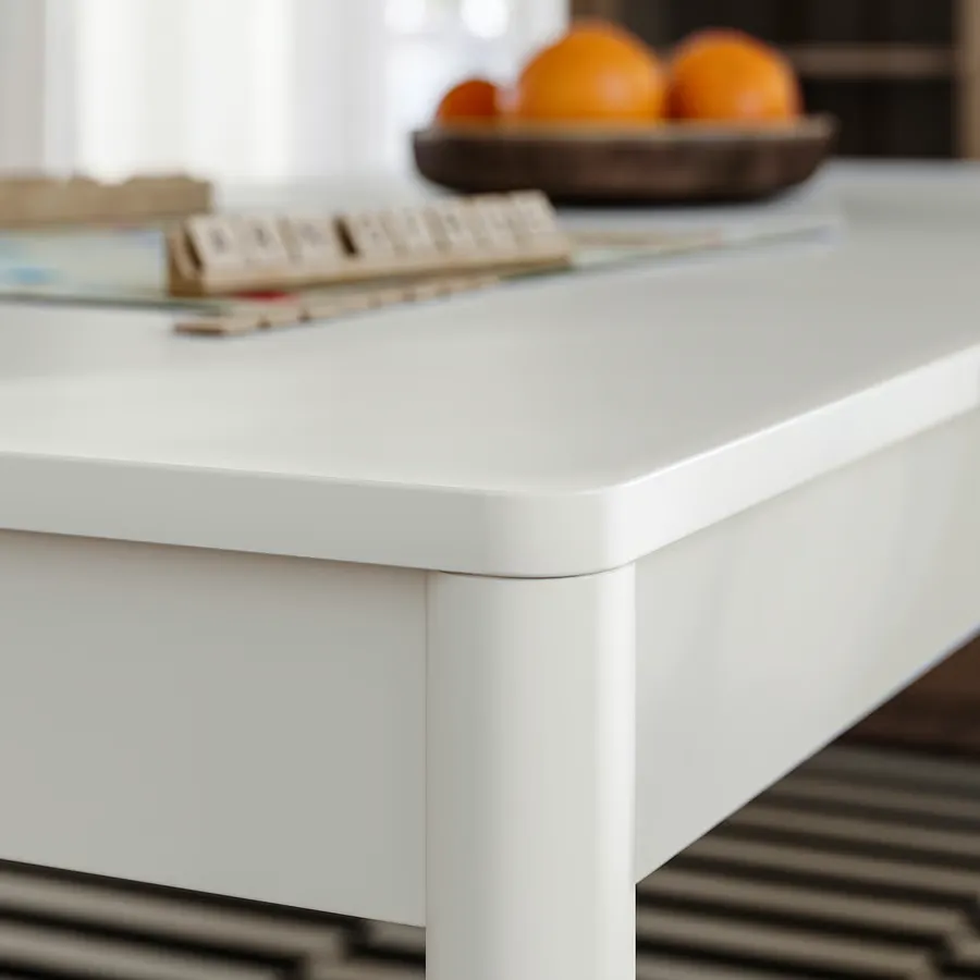 میز و ۴ صندلی سفید صدفی/سفید بژ سوخته سایز ۱۵۰x۸۰ ایکیا مدل TONSTAD / TOSSBERG