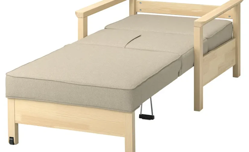 مبل راحتی-تخت‌خواب‌شو بژ/کاج ناگن ایکیا مدل TORNSBORG