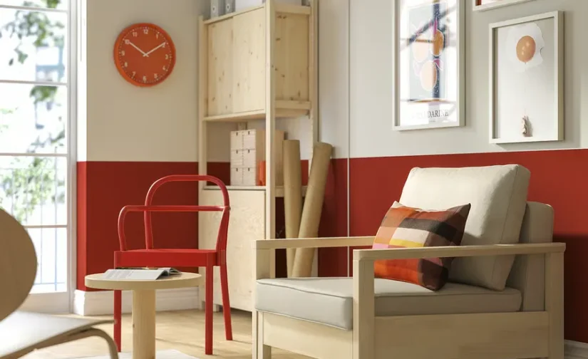 مبل راحتی-تخت‌خواب‌شو بژ/کاج ناگن ایکیا مدل TORNSBORG