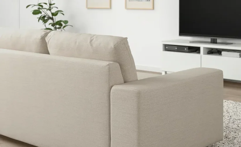 مبل تختخواب شو دو نفره با دسته‌های پهن / بژ سوخته ایکیا مدل VIMLE