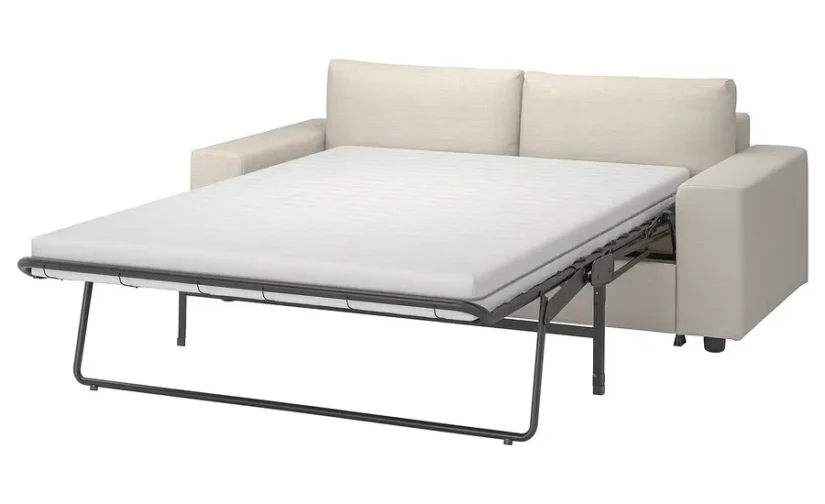 مبل تختخواب شو دو نفره با دسته‌های پهن / بژ سوخته ایکیا مدل VIMLE