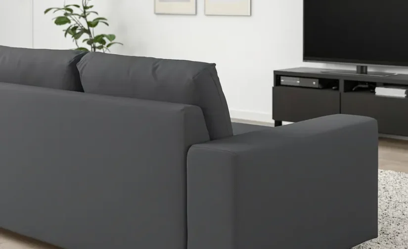 مبل تختخواب شو دو نفره با دسته‌های پهن / خاکستری هالرپ ایکیا مدل VIMLE